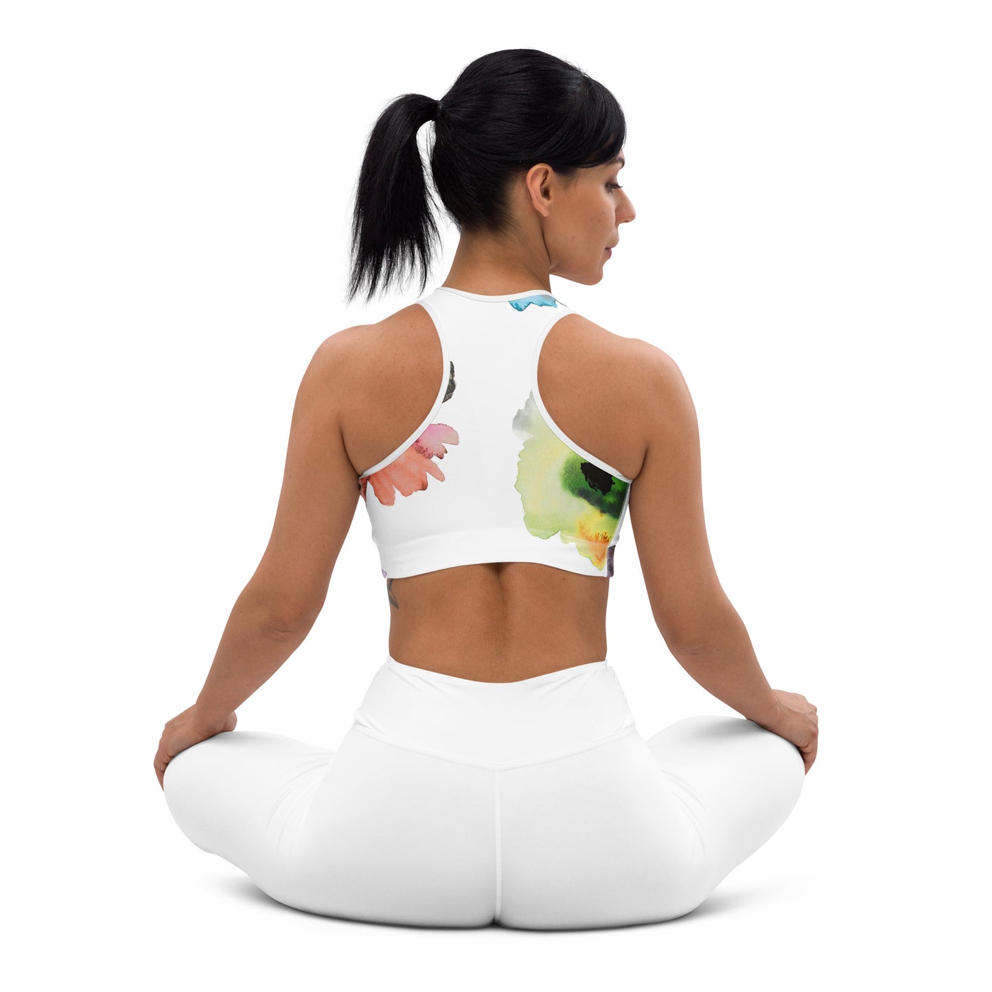 Dreamy Dear Sports Bra, Watercolor Flowers