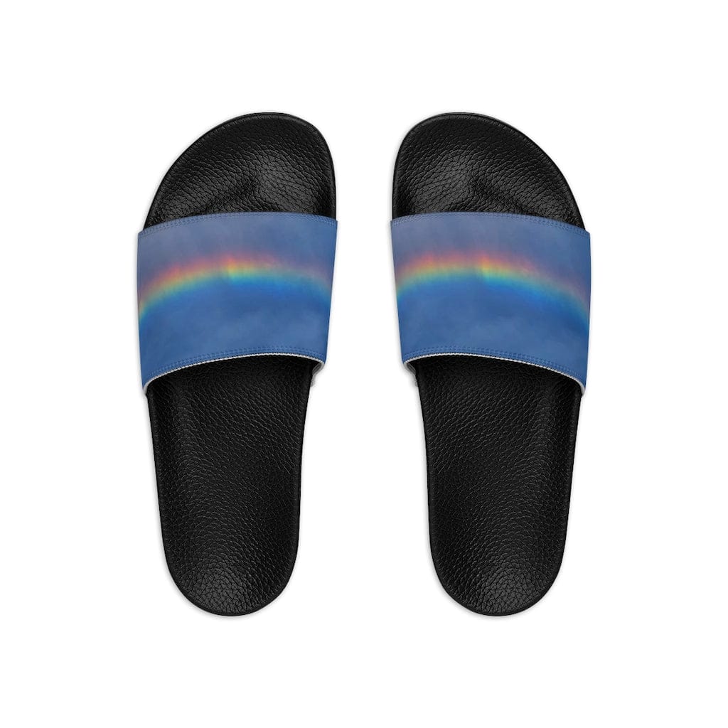 Dreamy Rainbow Toes Youth Slide Sandals w/ removable washable straps