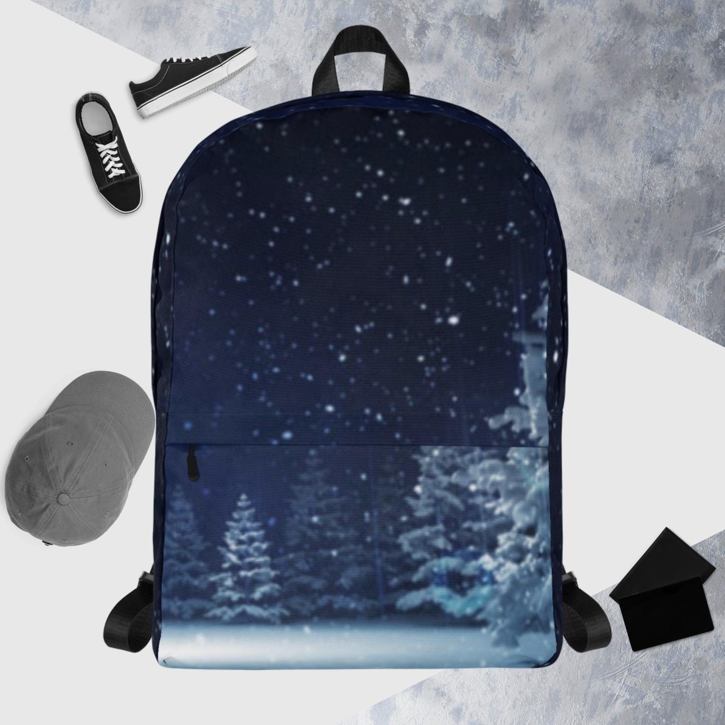 Snowy Night Pines