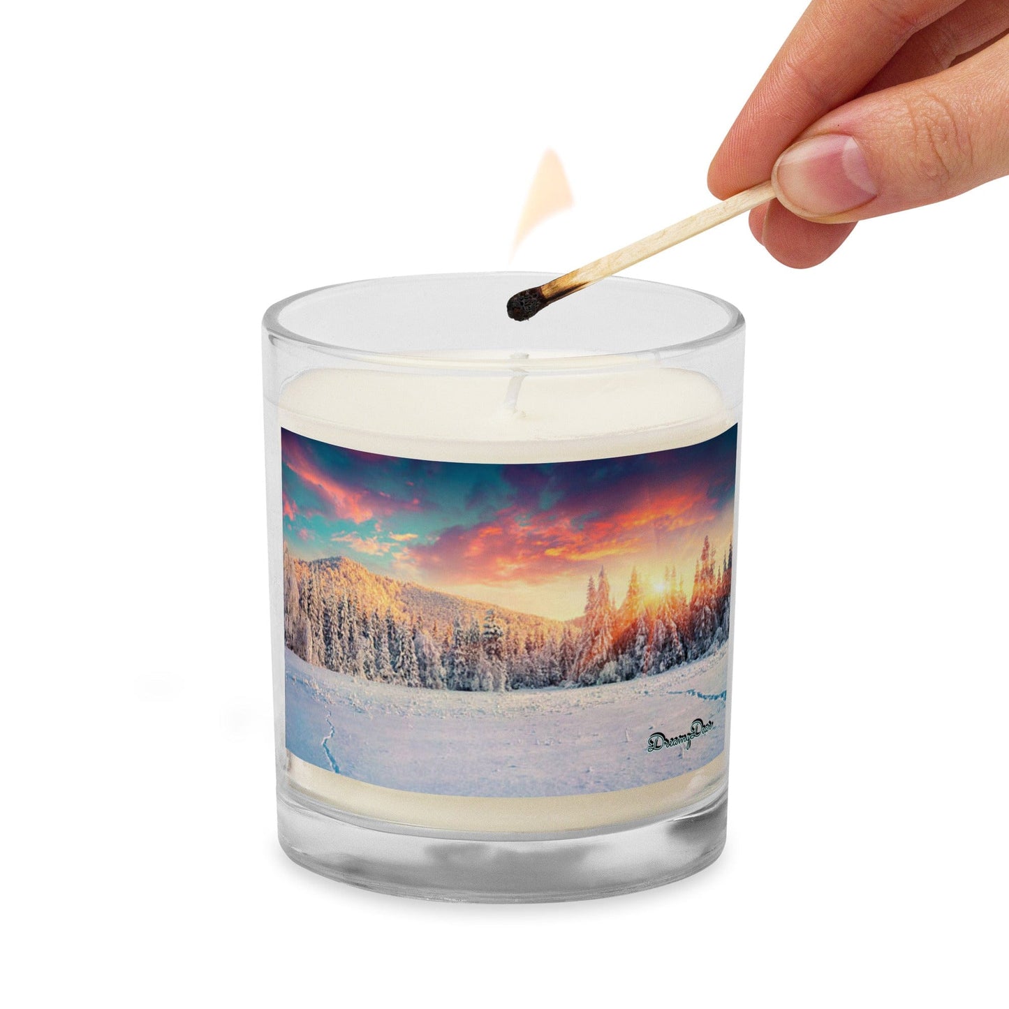 "Sunset Snowfall" soy wax candle