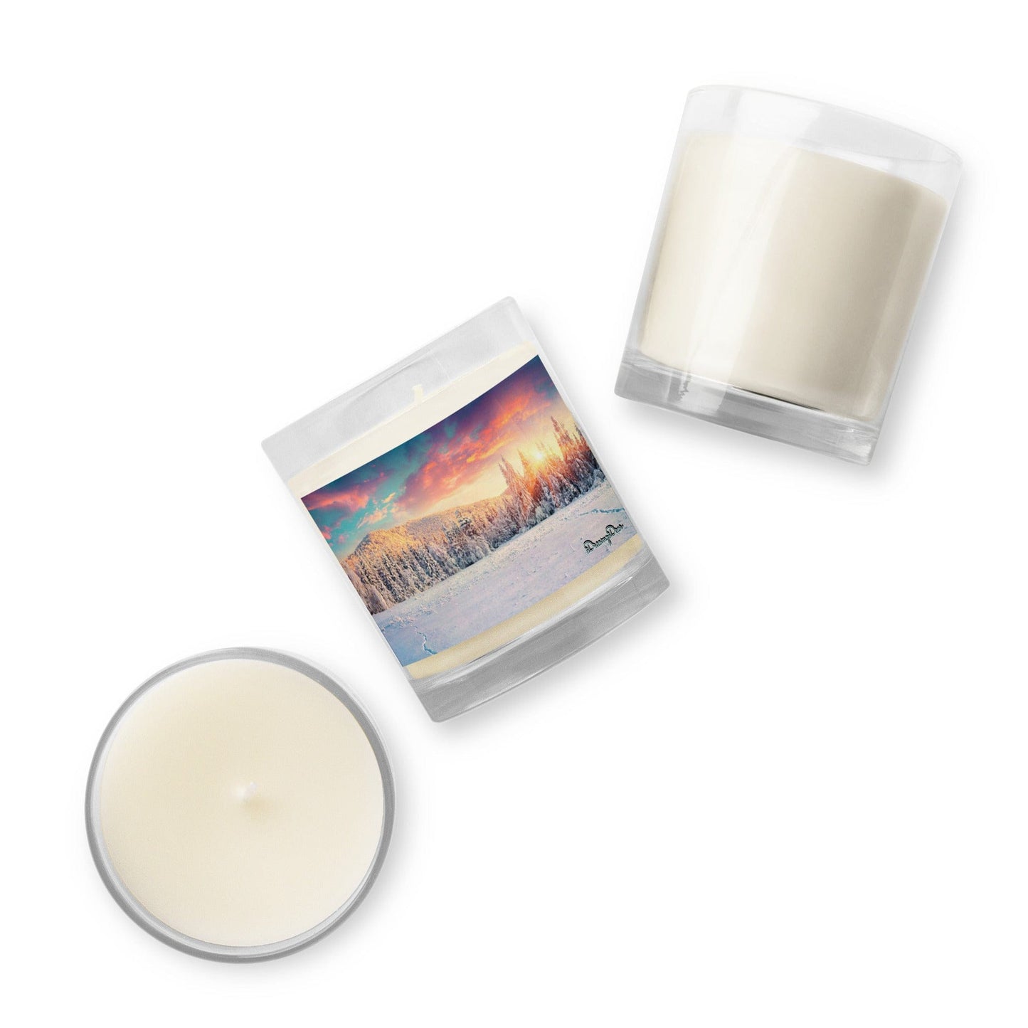 "Sunset Snowfall" soy wax candle