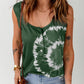 Tie-Dye Scoop Neck Henley Tank