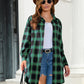 Plaid Button Up Dropped Shoulder Shirt