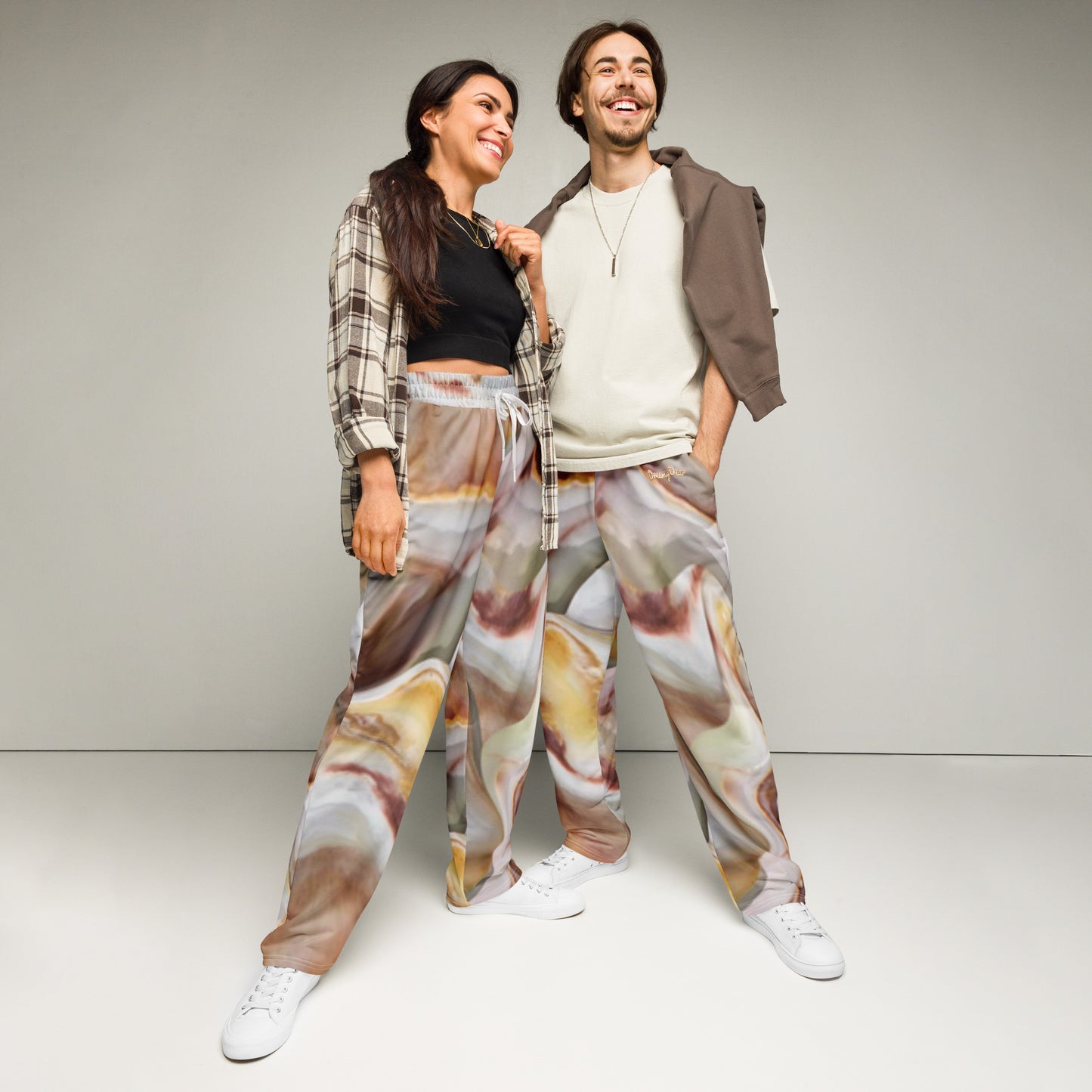 Dreamy dear Wide-leg Joggers, Marbled Seashell