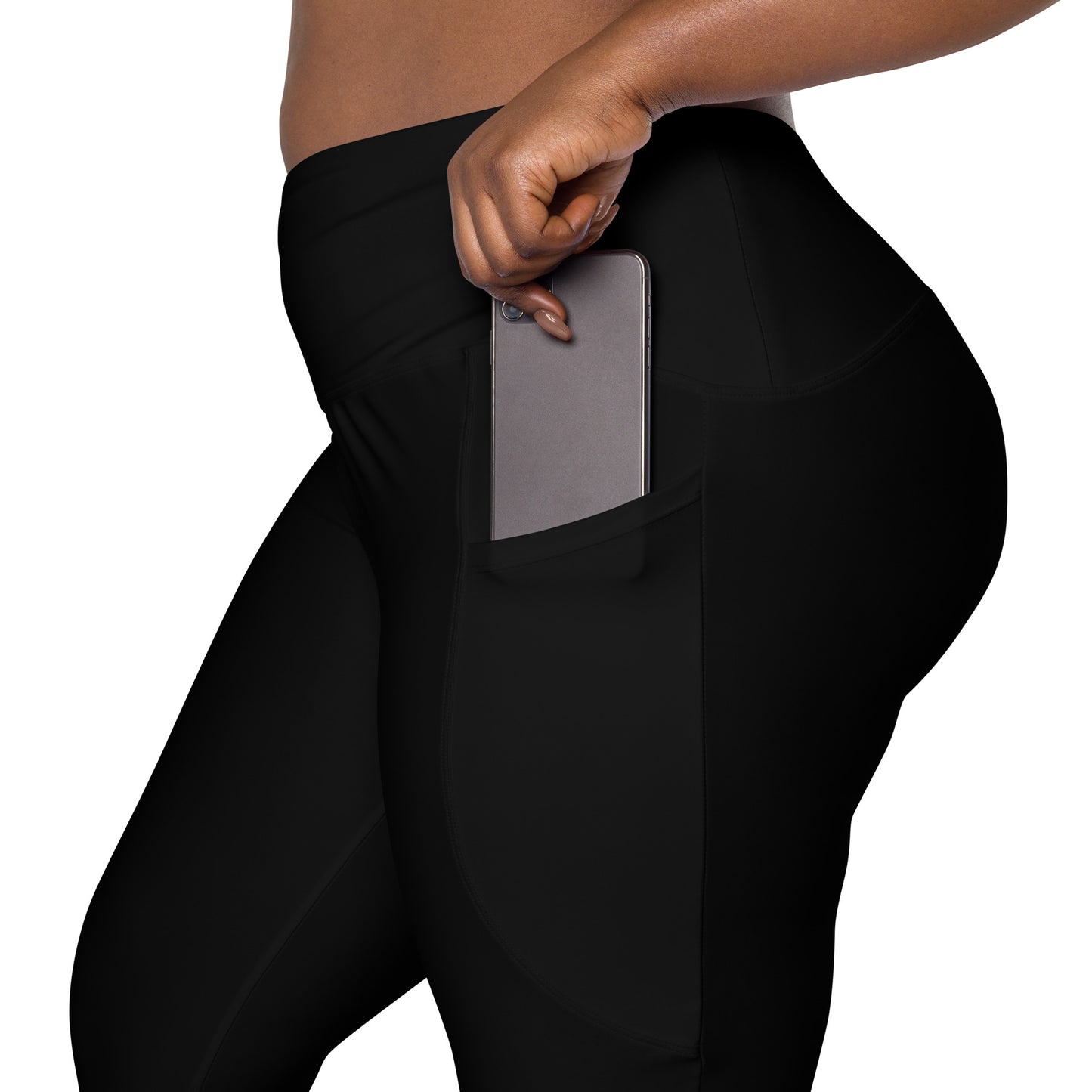 Dreamy Dear Crossover Leggings with pockets, Black Popsicle