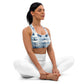 Dreamy Dear Sports Bra, Blue Tie Dye Splotch