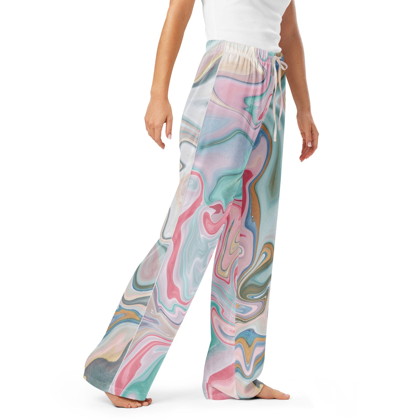 Dreamy Dear Woman's Pajama Pants, Hydro Dip Blue Pastel