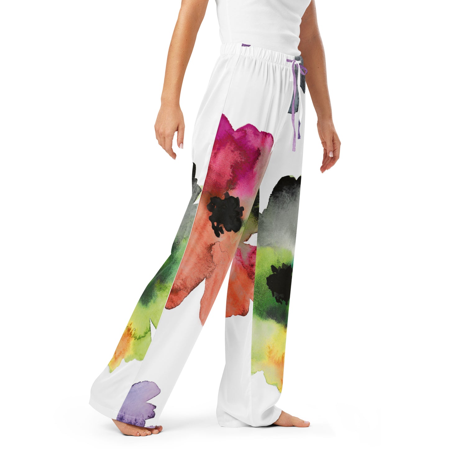 Dreamy Dear Women’s Pajama Pants, Watercolor Flowers