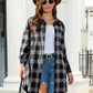 Plaid Button Up Dropped Shoulder Shirt