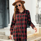 Plaid Button Up Dropped Shoulder Shirt