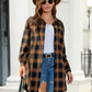 Plaid Button Up Dropped Shoulder Shirt