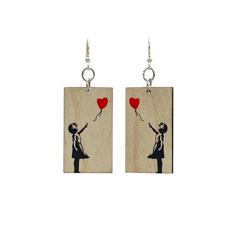 Banksy Floating Away Earrings #1511