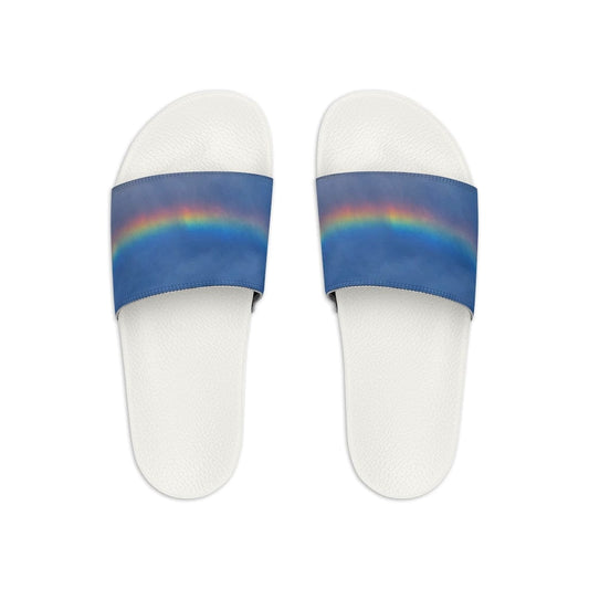 Dreamy Rainbow Toes Youth Slide Sandals w/ removable washable straps