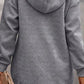 Texture Half Snap Drawstring Hooded Dress