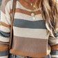 Striped Round Neck Dropped Shoulder Sweater